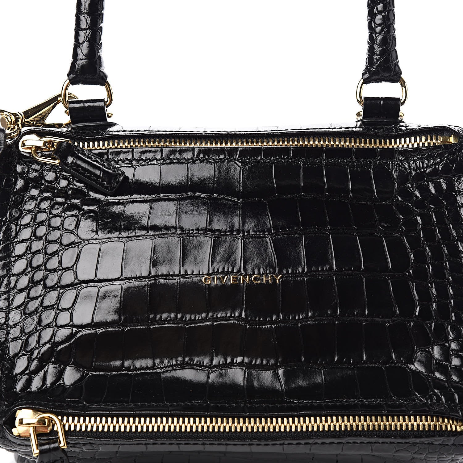 Givenchy Calfskin Crocodile Embossed Small Pandora Black 10 of 10