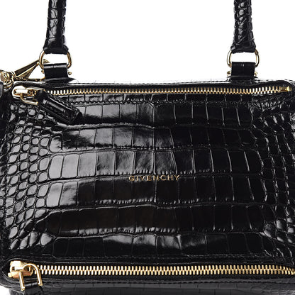 Givenchy Calfskin Crocodile Embossed Small Pandora Black 10 of 10