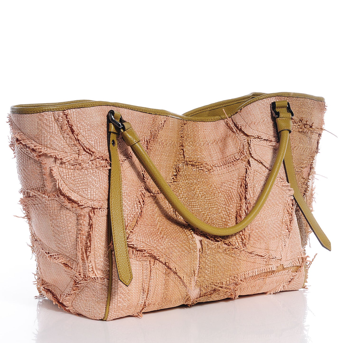 Raffia Large Covington Tote Dark Ochre
