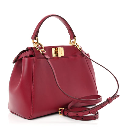 Fendi Nappa Monster Eyes Mini Peekaboo Iconic Satchel Amarena Fiamma 3 of 13