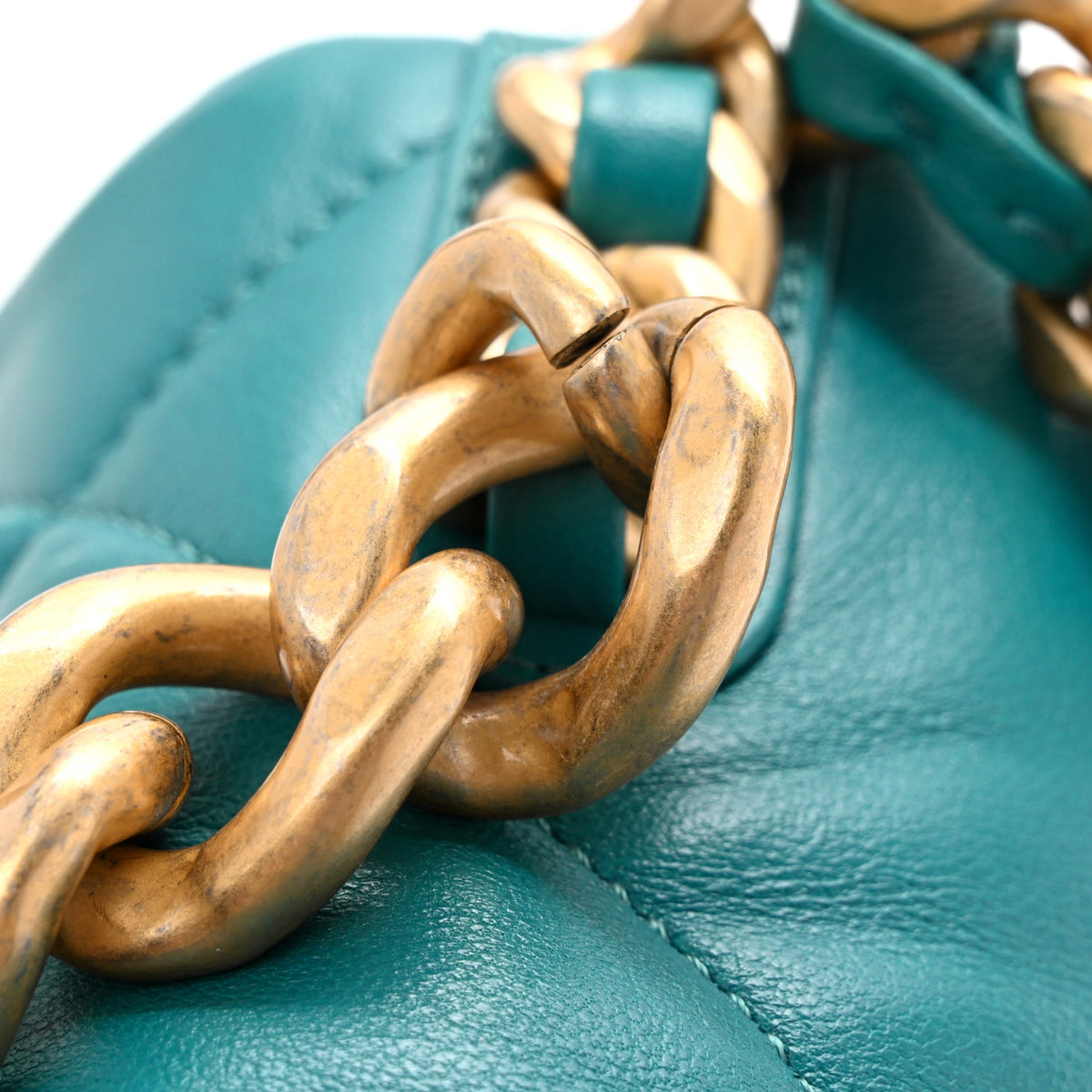 Chanel Lambskin Quilted Large Chanel 19 Flap Dark Green 10 of 10