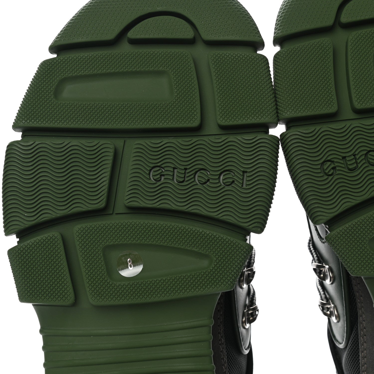 Gucci X SEGA Mesh Suede Calfskin Mens Flashtrek Sneakers 8 Loess Black Olive Green 5 of 7