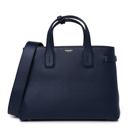 Burberry Derby Calfskin Vintage Check Medium Banner Tote Regency Blue 1 of 8