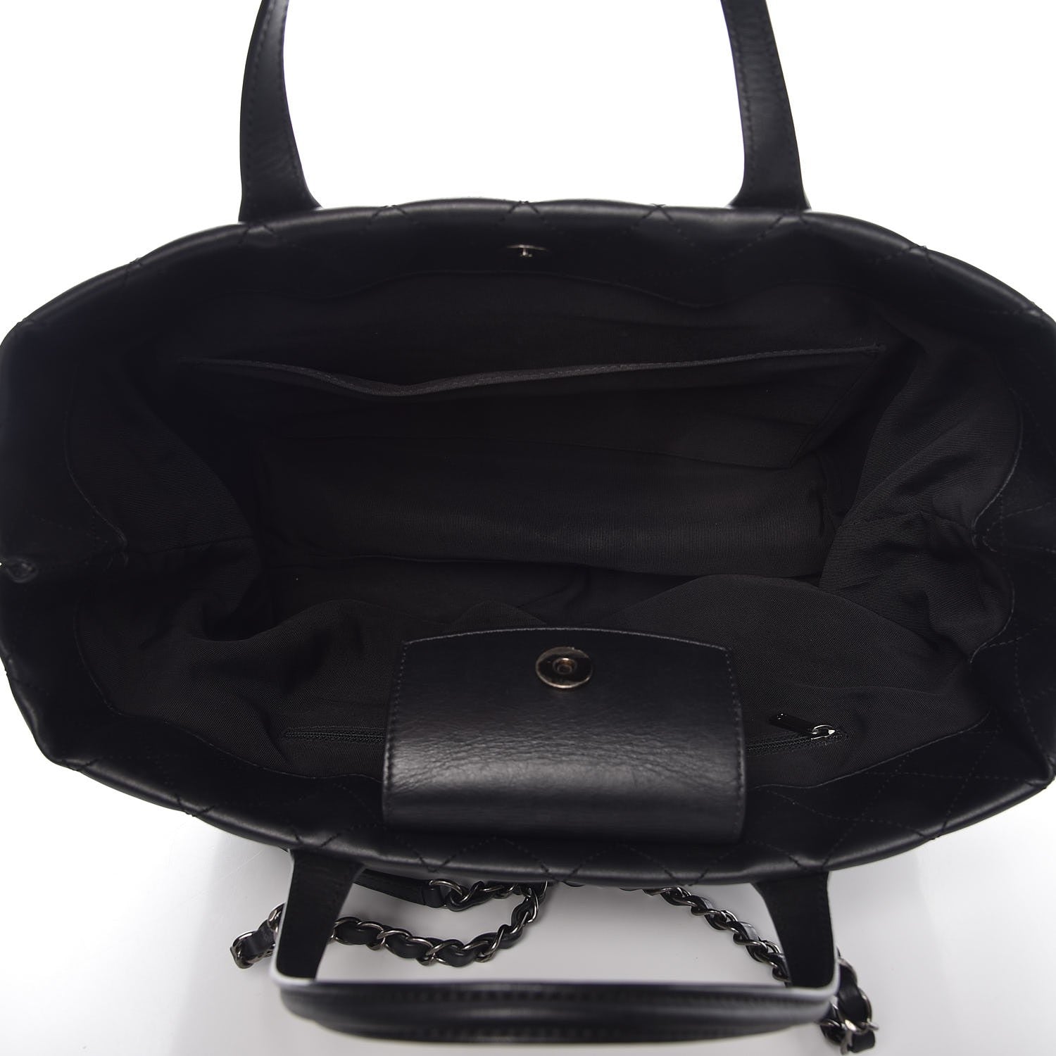 Chanel Calfskin Quilted Large Easy Shopping Tote Black 7 of 11