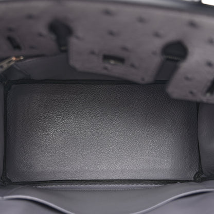 Hermes Ostrich Birkin 25 Gris Agate 5 of 15