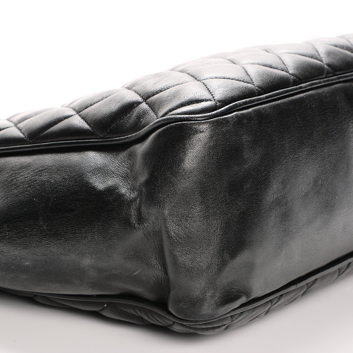 Chanel Lambskin Quilted Shopper Tote Black 6 of 16