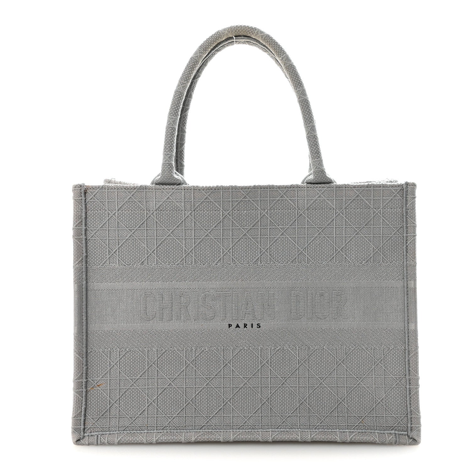 Christian Dior Canvas Embroidered Cannage Medium Book Tote Stone 1 of 9