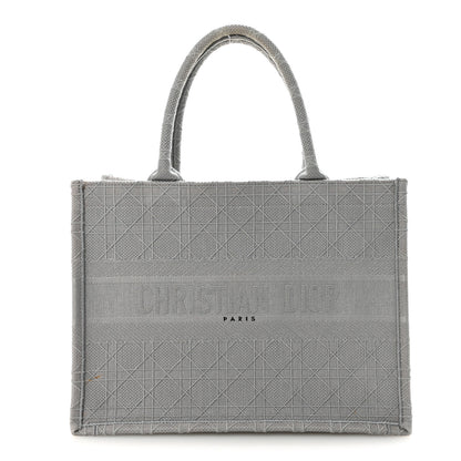 Christian Dior Canvas Embroidered Cannage Medium Book Tote Stone 1 of 9