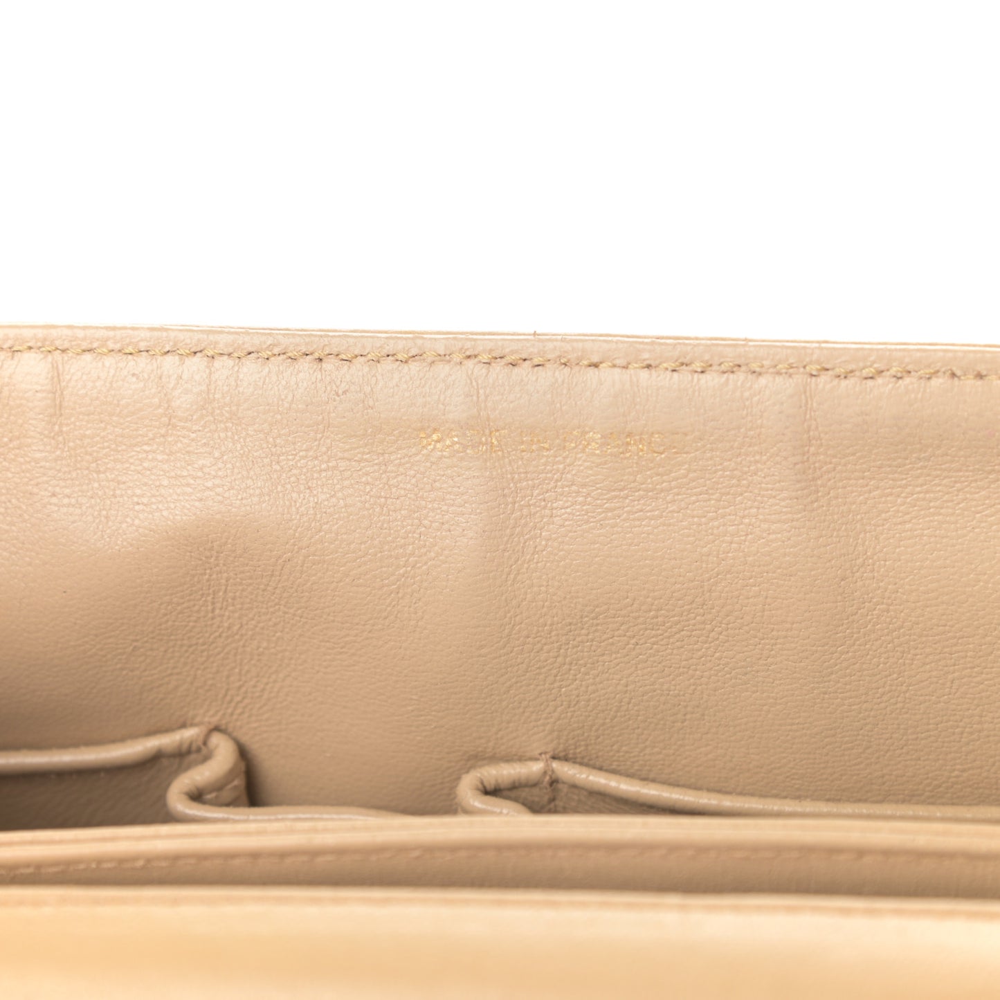 Lambskin Quilted Medium Single Flap Beige