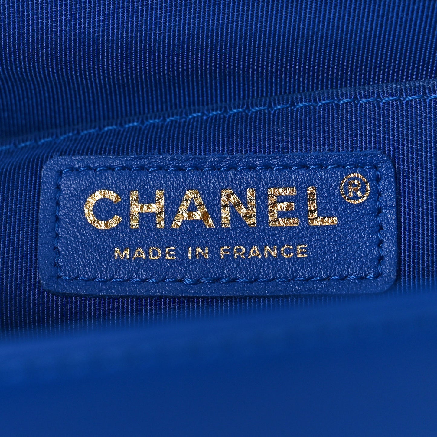 Calfskin Chevron Quilted Medium Boy Flap Blue
