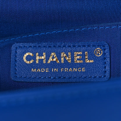 Chanel Calfskin Chevron Quilted Medium Boy Flap Blue 6 of 10