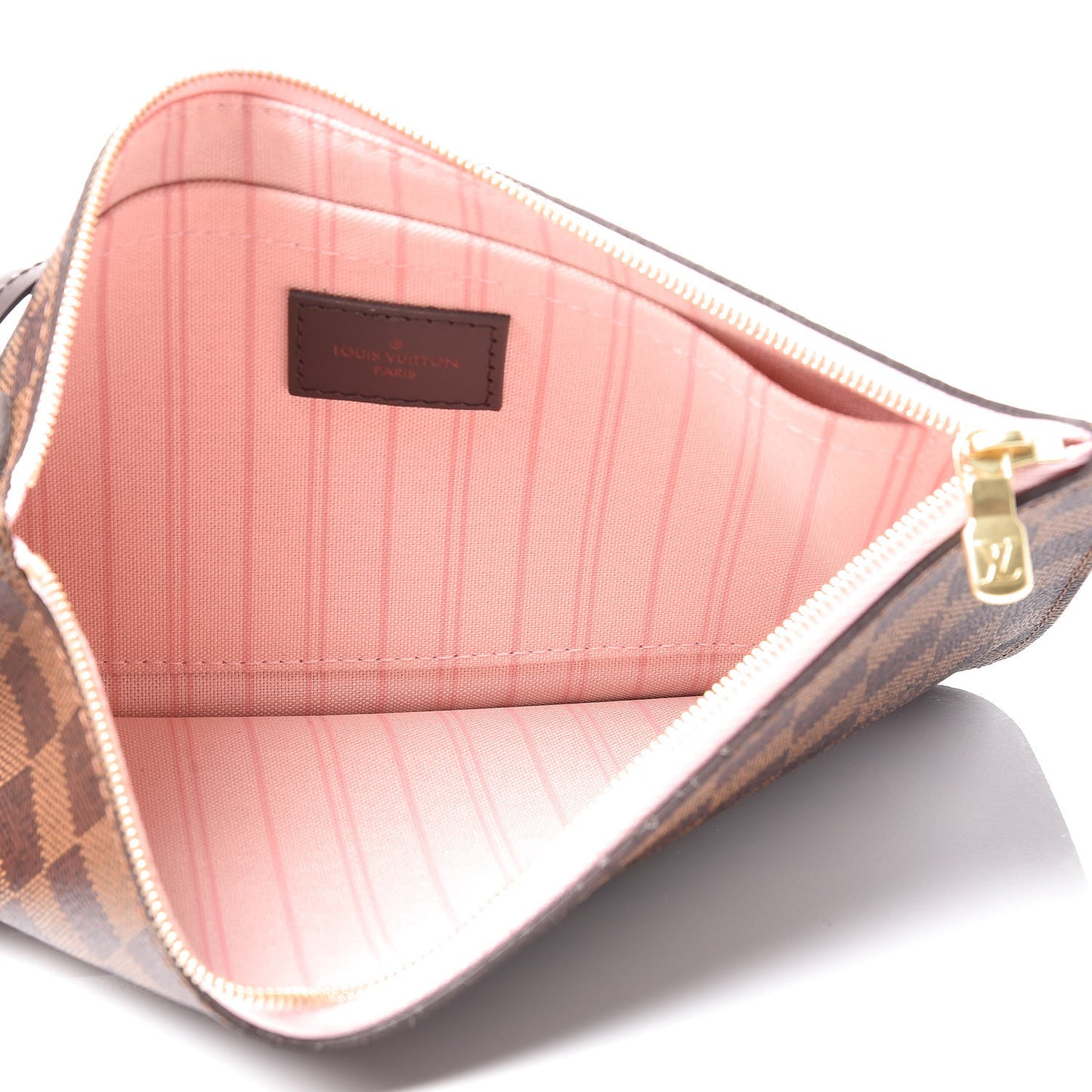 Damier Ebene Neverfull MM GM Pochette Rose Ballerine