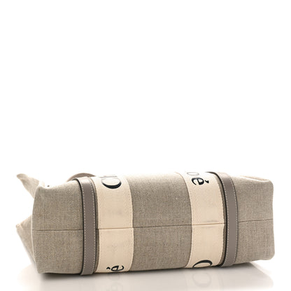 Chloe Linen Calfskin Medium Woody Ribbon Tote Grey 4 of 8