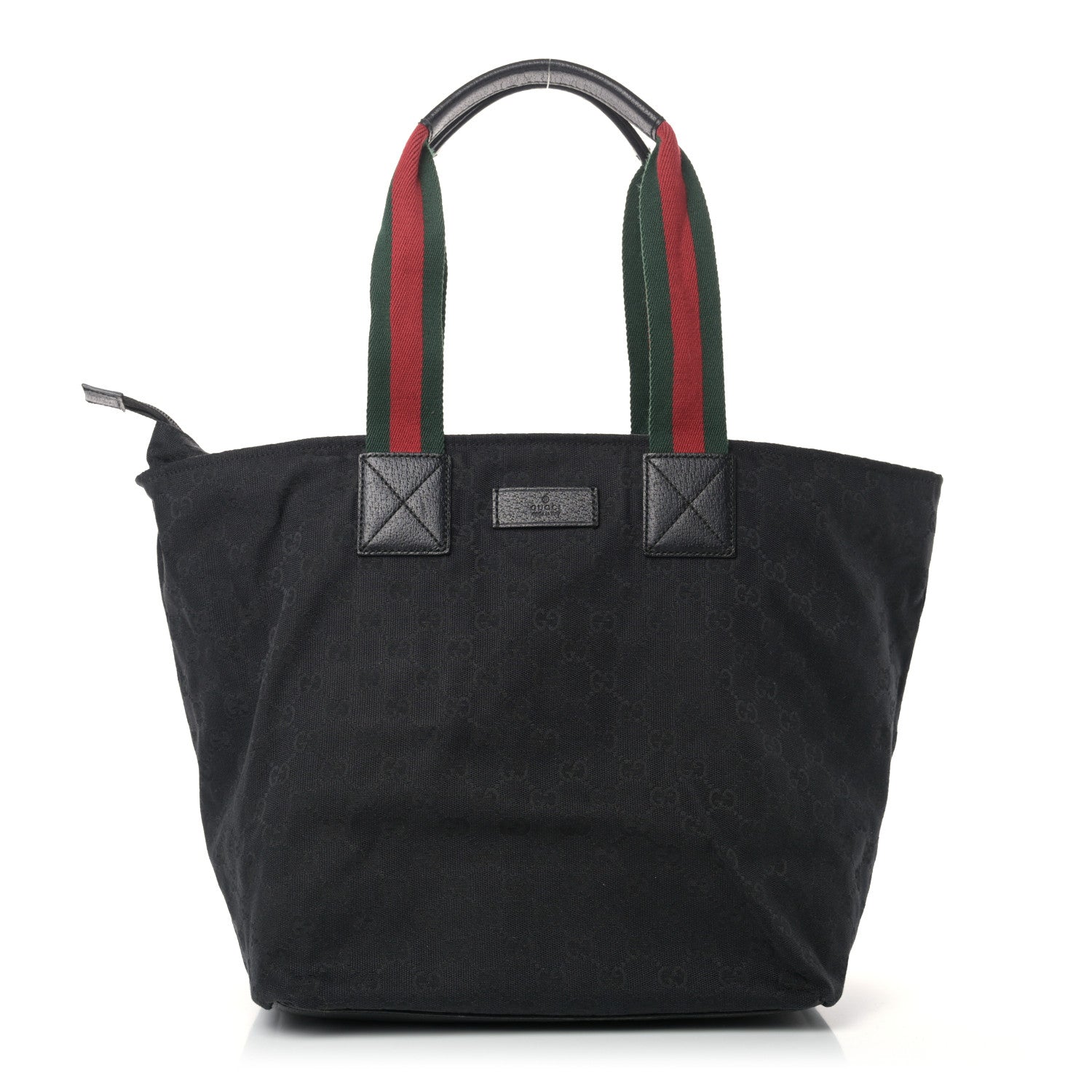 Gucci GG Monogram Large Web Handle Bucket Tote Black 1 of 11
