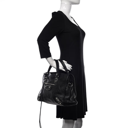 Balenciaga Chevre Silver Metallic Edge Hardware City Black 3 of 11