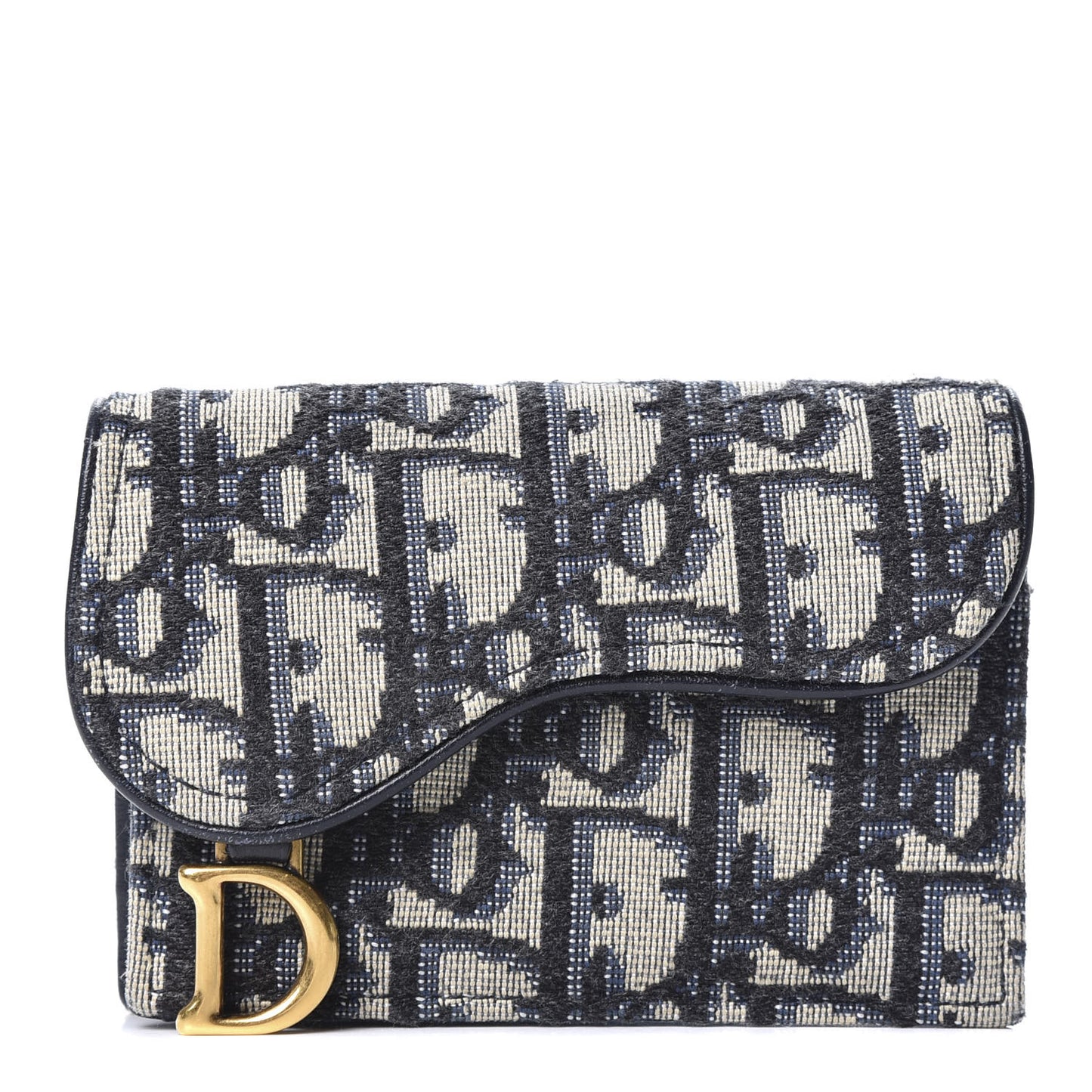 Oblique Saddle Card Holder Blue