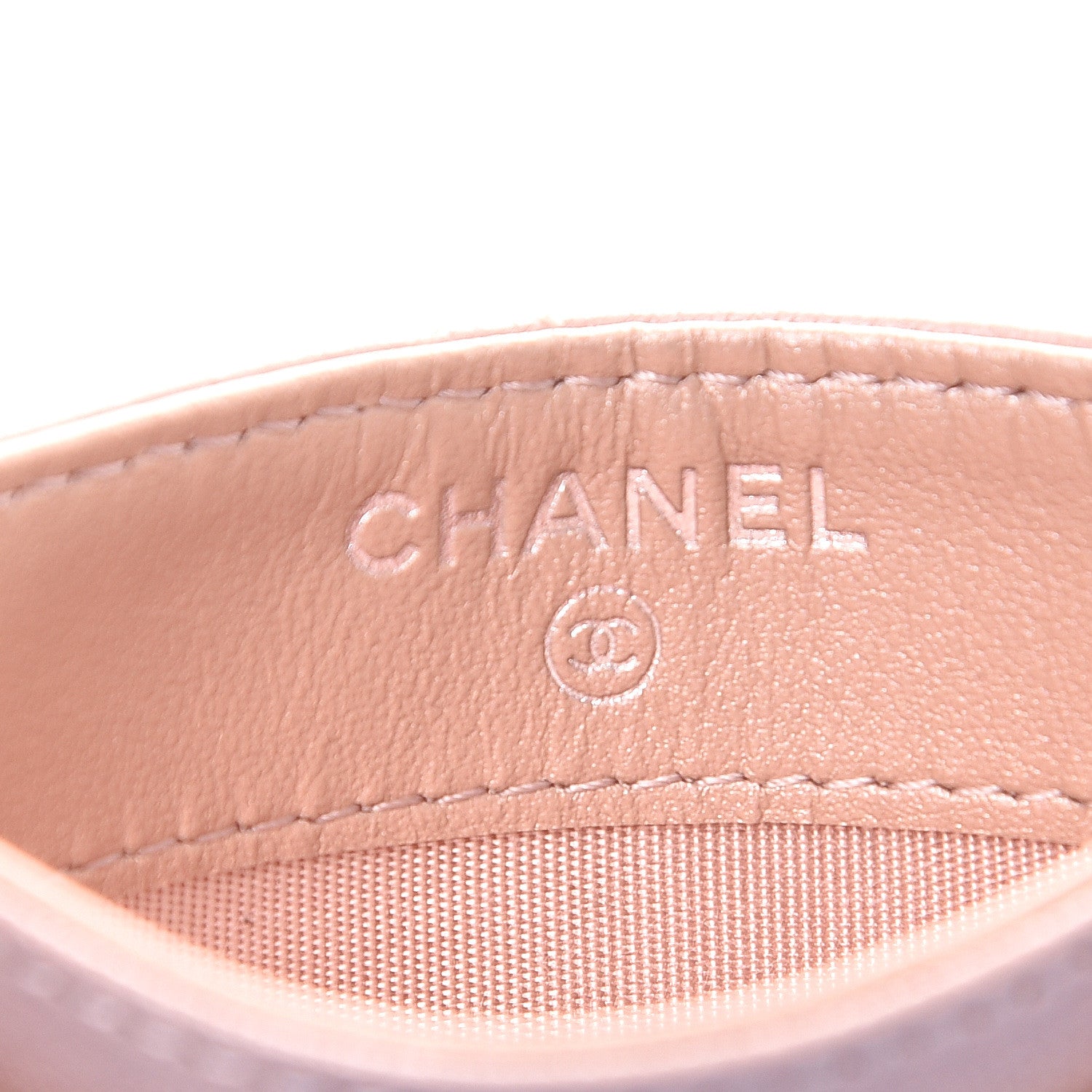 Chanel Goatskin Camellia Embossed Card Holder Wallet Light Pink 5 of 8