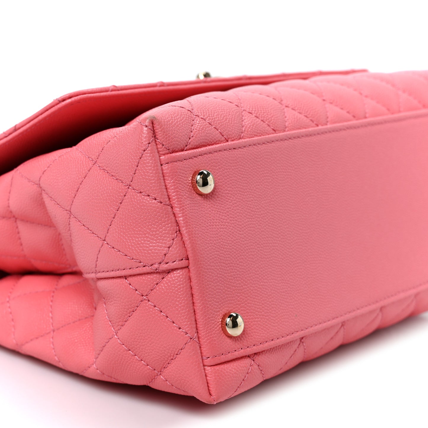 Caviar Quilted Small Coco Handle Flap Pink