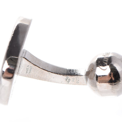 Cartier Sterling Silver Palladium Finish Wax Seal Motif Cufflinks 6 of 7