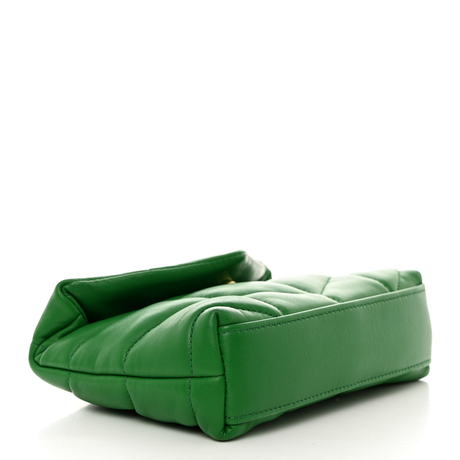 Saint Laurent Lambskin Monogram Loulou Puffer Pouch Clutch New Vert 5 of 8