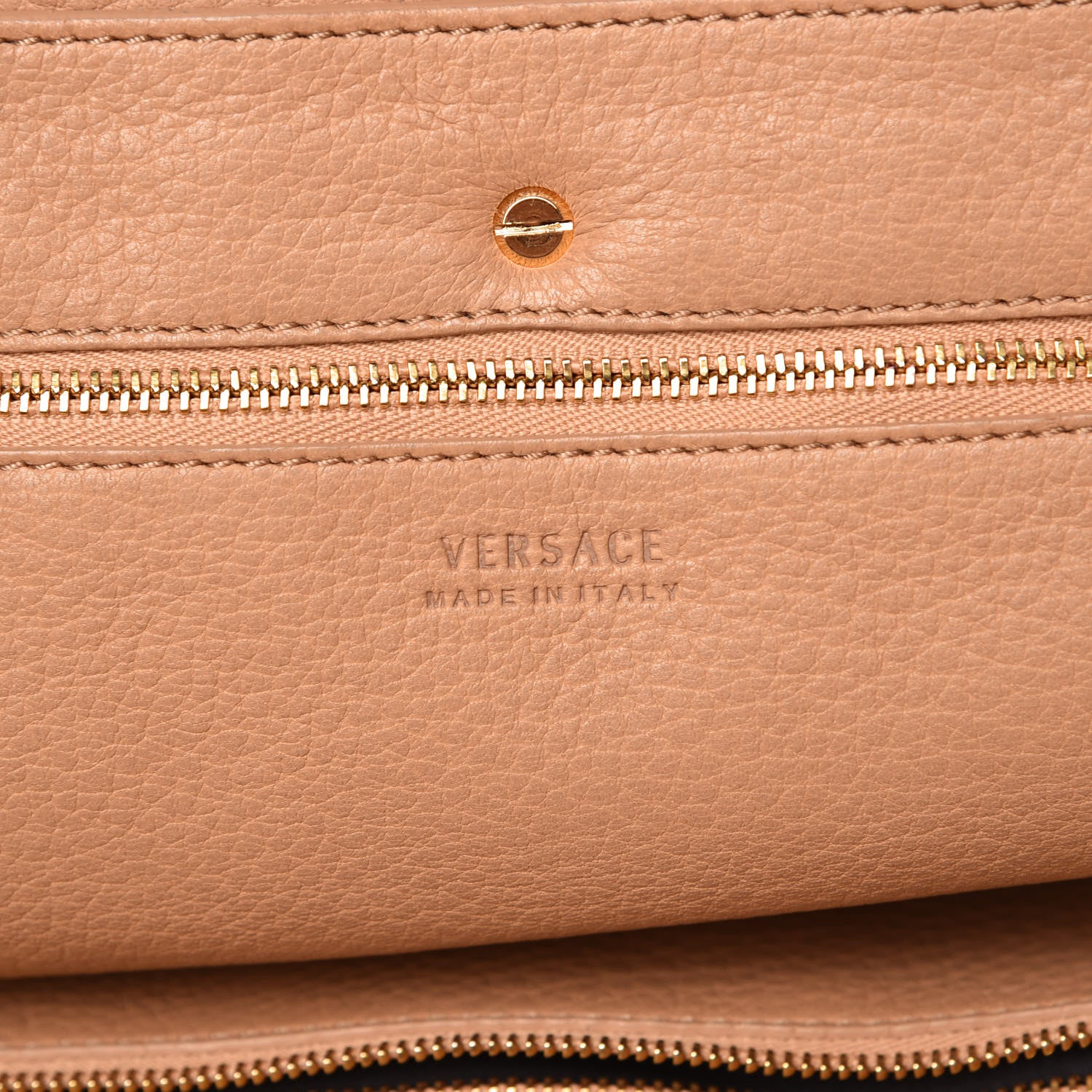 Versace Deerskin Large Signature Tote Camel 7 of 17