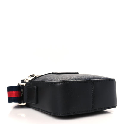 Gucci GG Supreme Monogram Appia Calfskin Web Small Camera Messenger Bag Black Grey 4 of 9