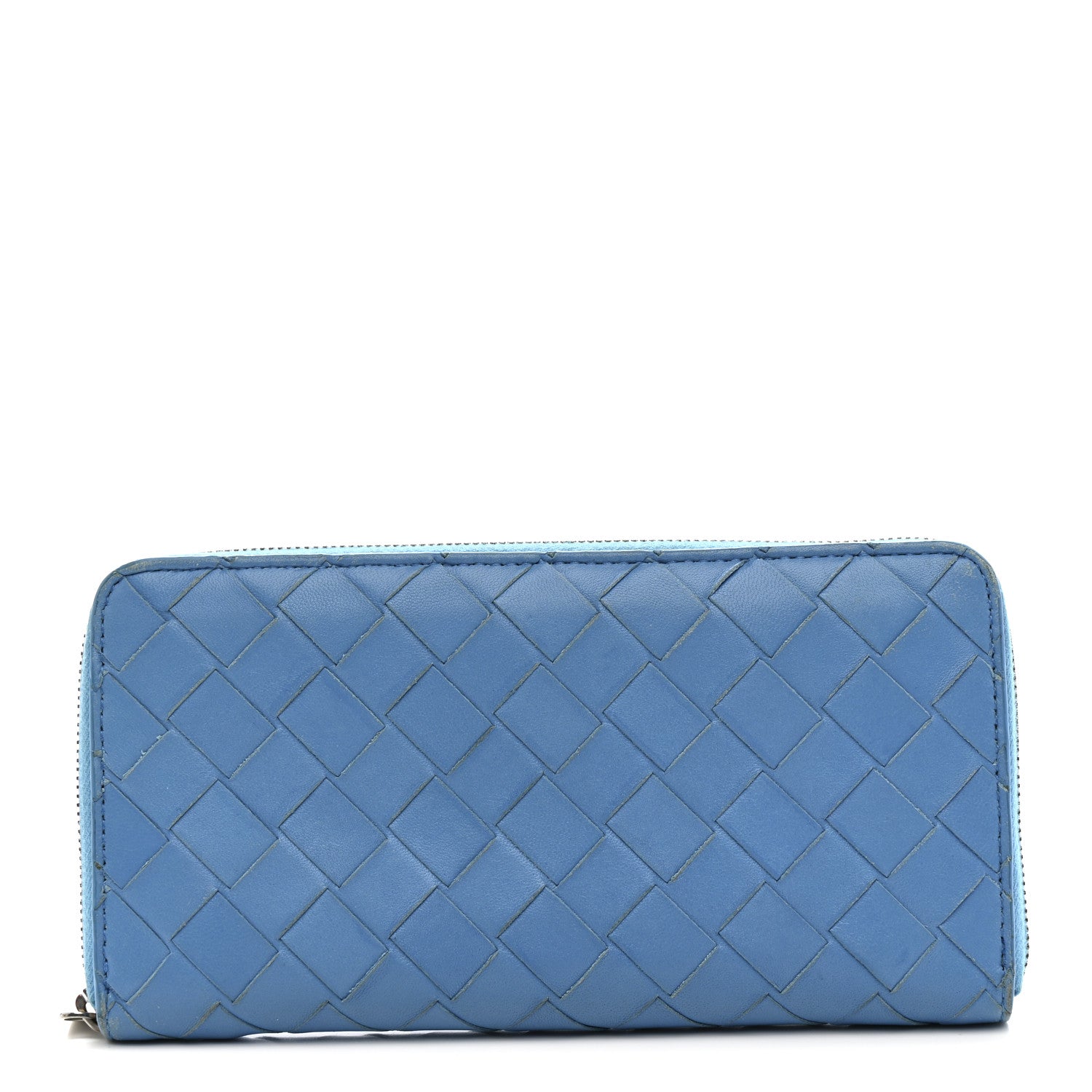 Bottega Veneta Nappa Intrecciato Zip Around Wallet Sky Blue 1 of 14