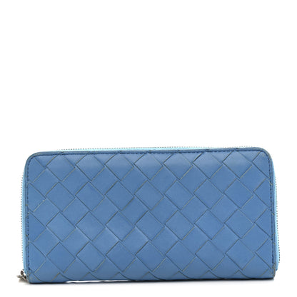 Bottega Veneta Nappa Intrecciato Zip Around Wallet Sky Blue 1 of 14