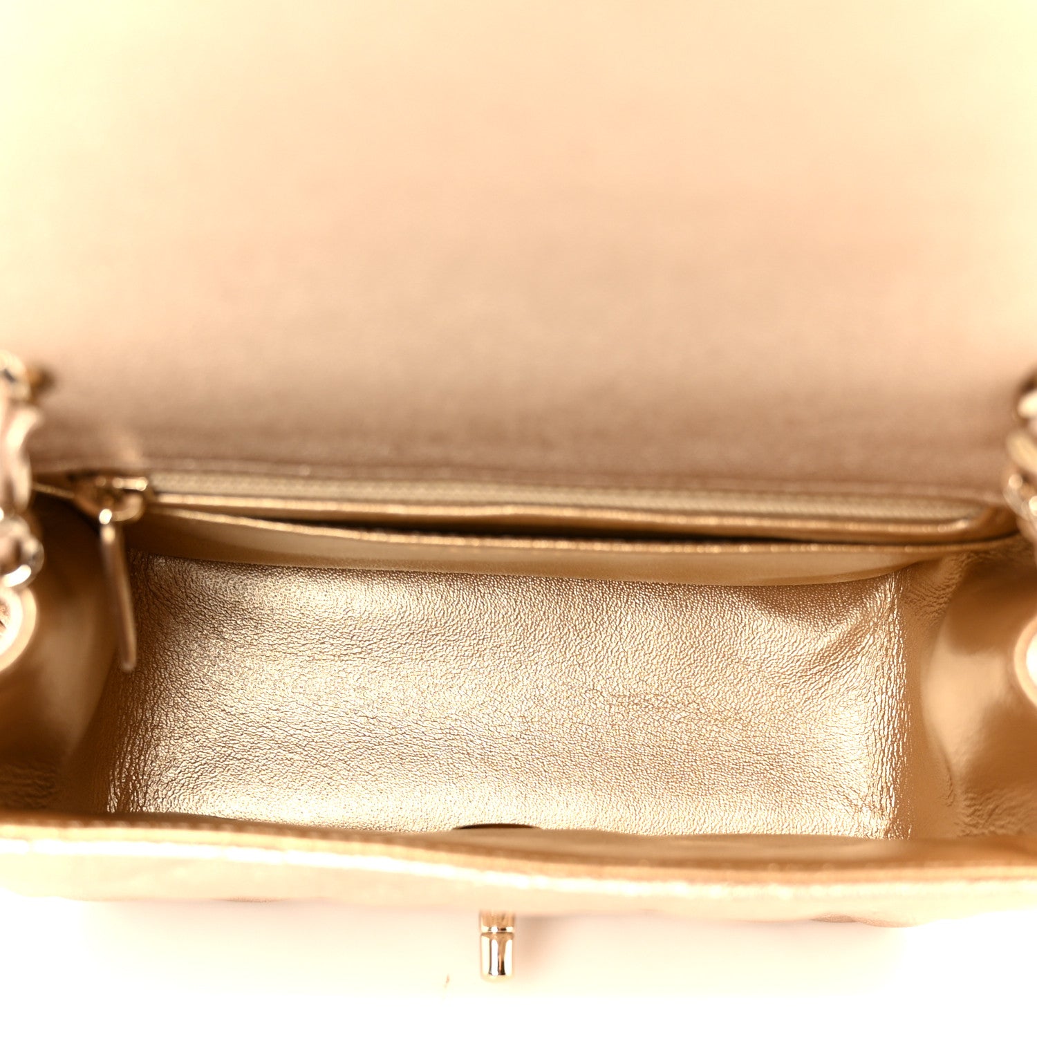 Chanel Metallic Lambskin Quilted Mini Square Flap Gold 5 of 12