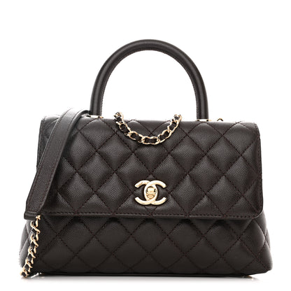Chanel Caviar Quilted Mini Coco Handle Flap Dark Brown 1 of 11