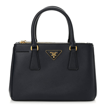 Prada Saffiano Mini Galleria Double Zip Tote Baltico 1 of 8