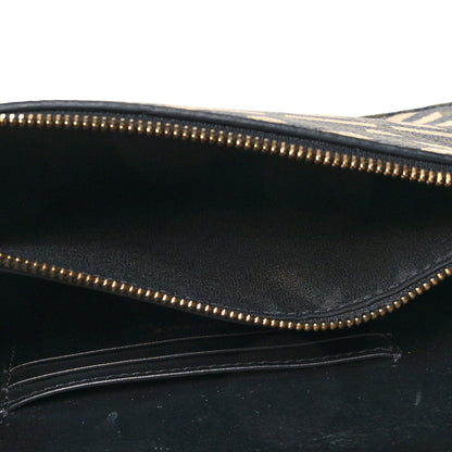 Versace Coated Canvas Virtus La Greca Signature Shoulder Bag Black Khaki 6 of 11