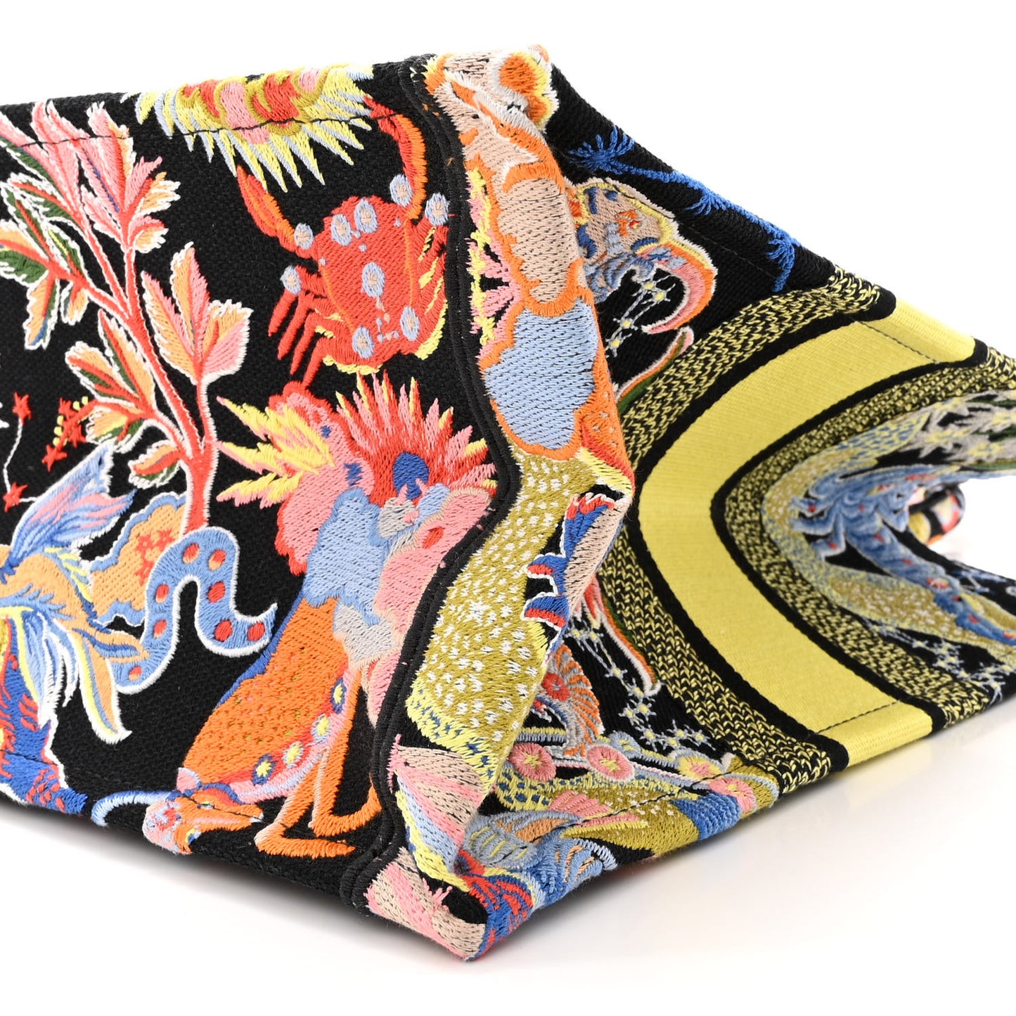 Canvas Zodiac Fantastico Embroidered Medium Book Tote Black Multicolor