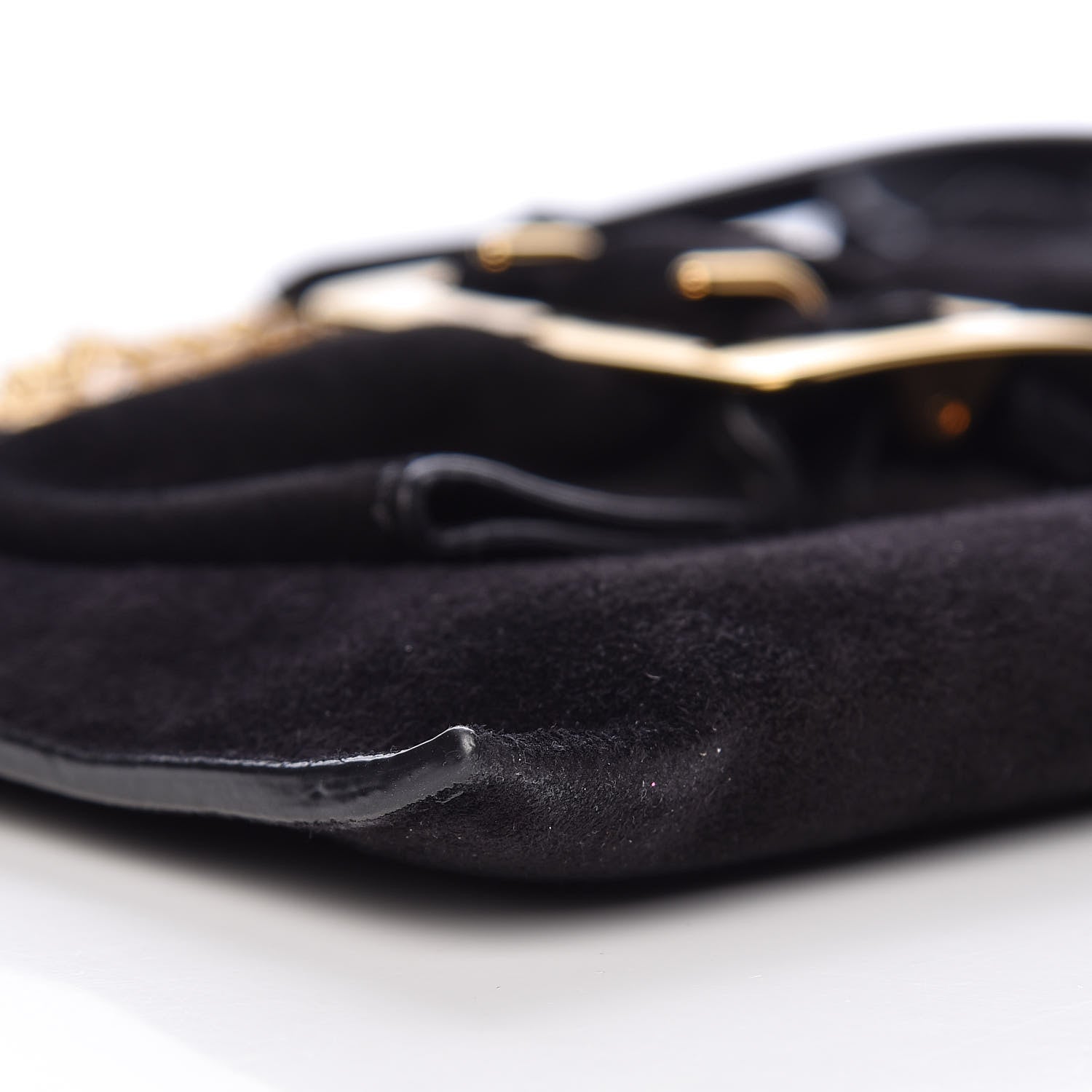 Burberry Suede Bow Buckle Crossbody Bag Black 8 of 9