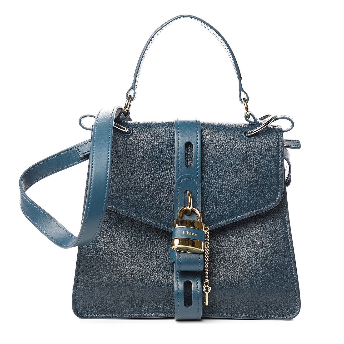 Grained Calfskin Medium Aby Day Shoulder Bag Navy Ink