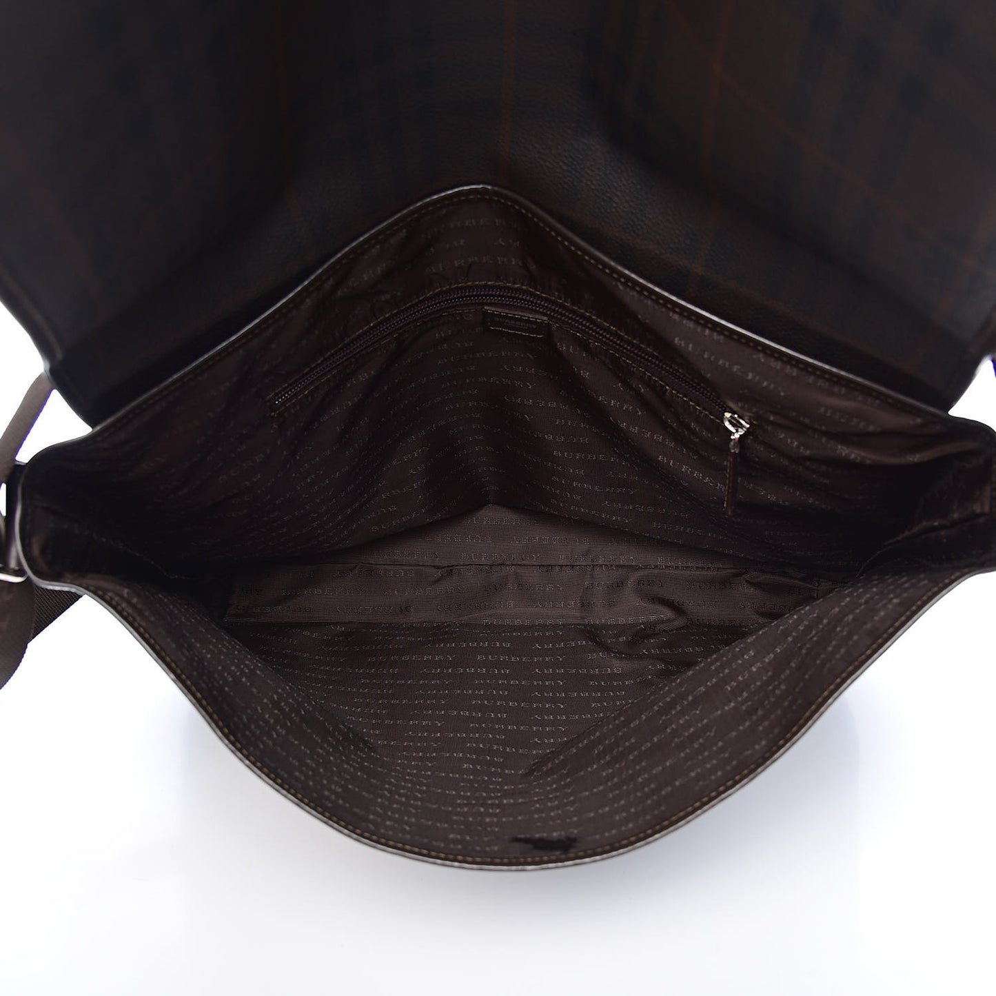 Smoked Haymarket Check Messenger Bag Brown