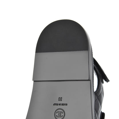 Chanel Lambskin Velcro Dad Sandals 39 Black 14 of 15