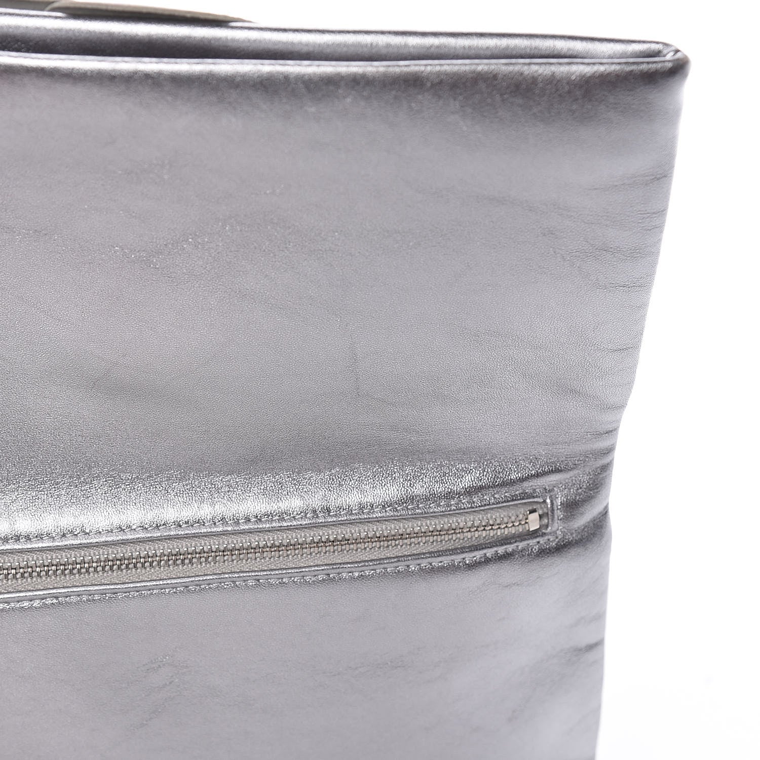 Chanel Metallic Lambskin Camellia Beauty Clutch Silver 9 of 15