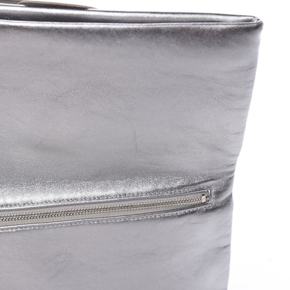 Chanel Metallic Lambskin Camellia Beauty Clutch Silver 9 of 15