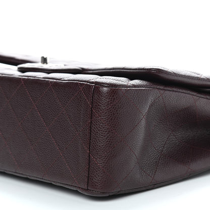 Chanel Caviar Quilted Maxi Double Flap Dark Purple 9 of 9