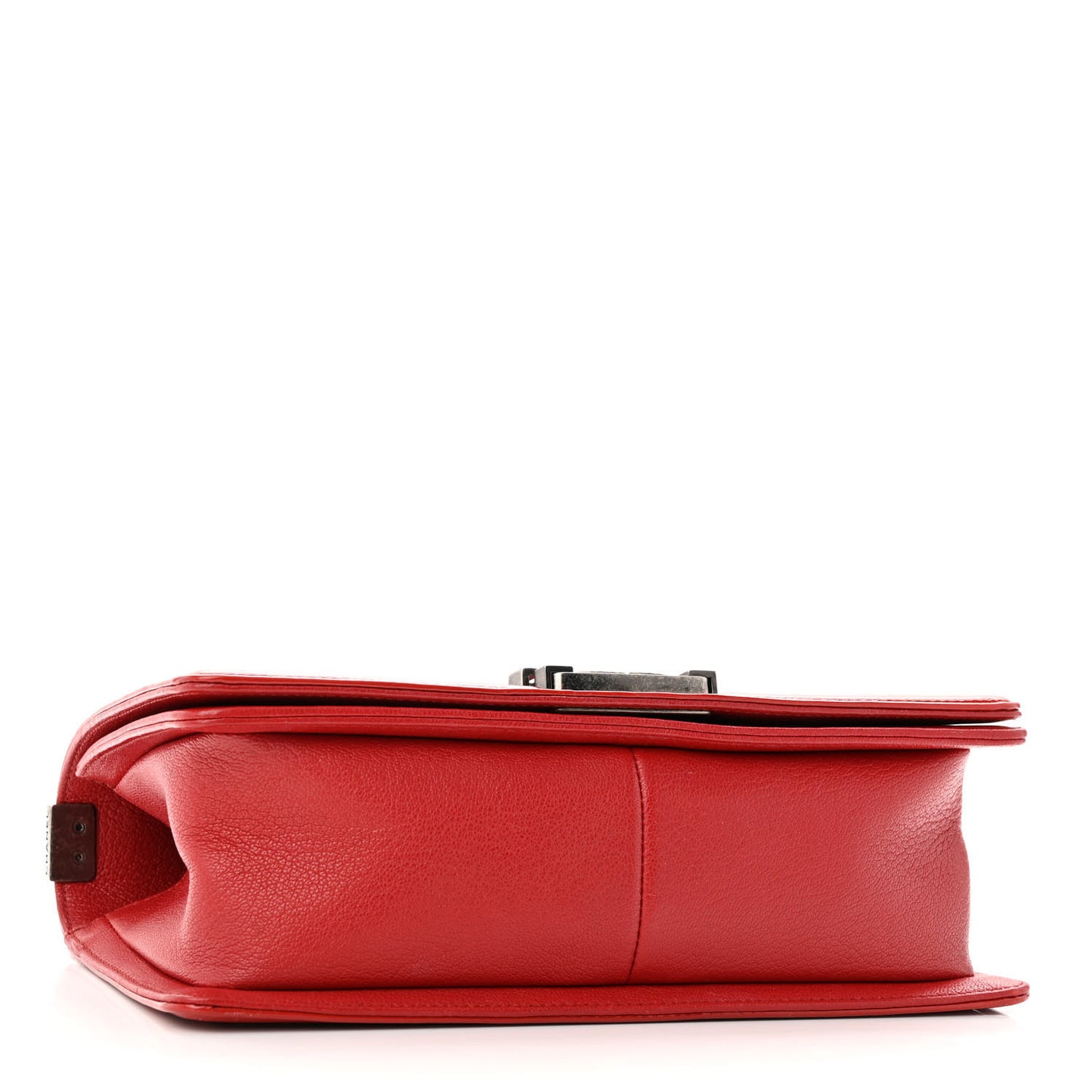 Goatskin Quilted Patent Medium Duo Boy Flap Red