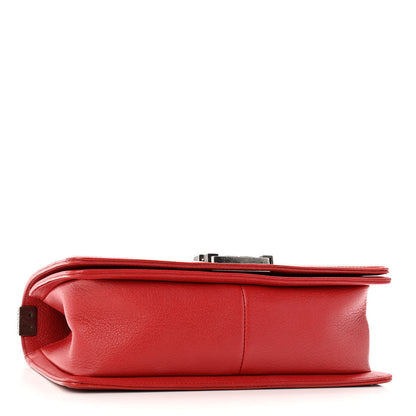 Chanel Goatskin Quilted Patent Medium Duo Boy Flap Red 4 of 10