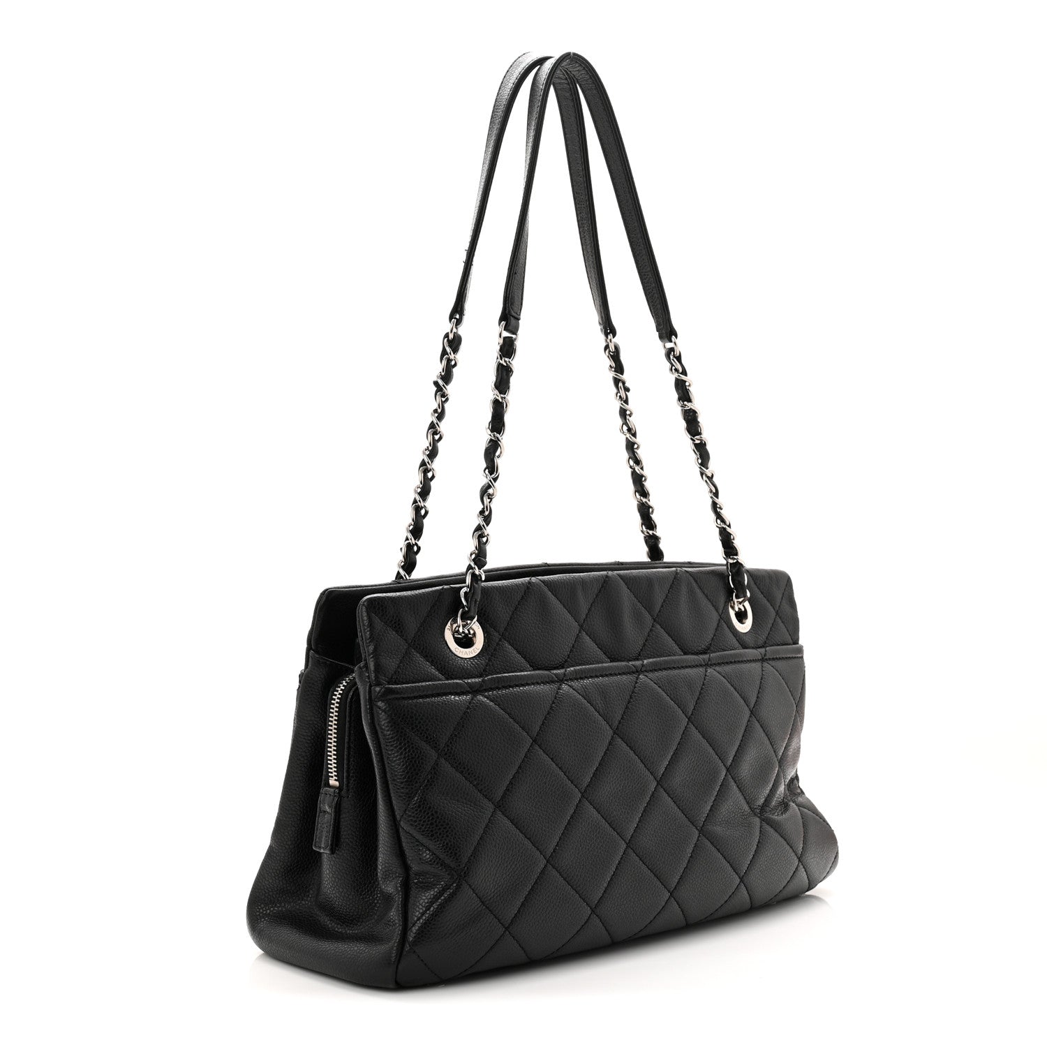 Chanel Caviar Quilted CC Timeless Soft Tote Black 3 of 12