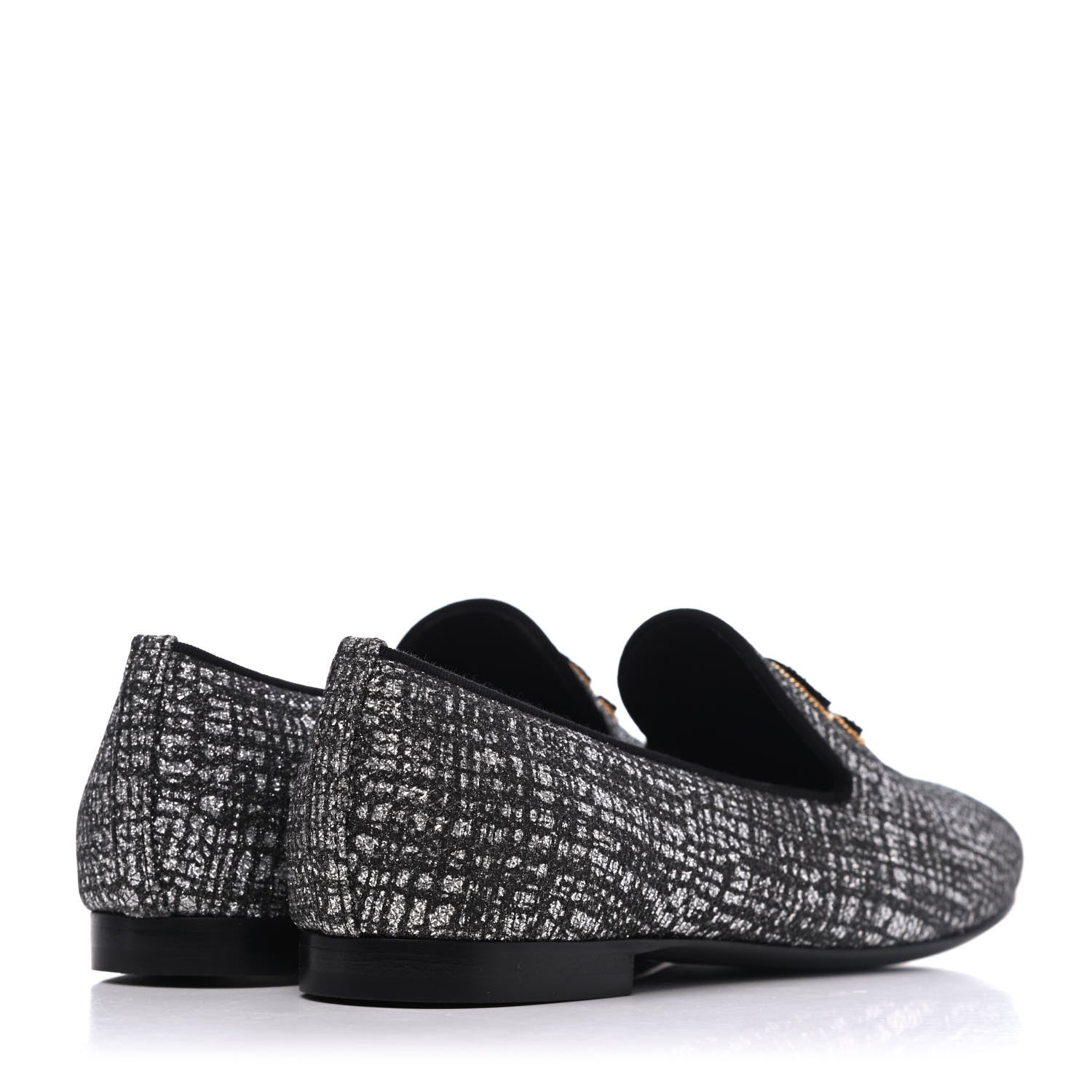 Chanel Fantasy Tweed CC Mocassin Loafers 35 Silver 4 of 13