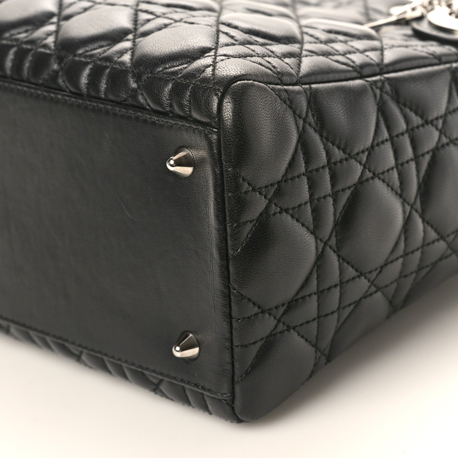 Christian Dior Lambskin Cannage Medium Lady Dior Black 10 of 12