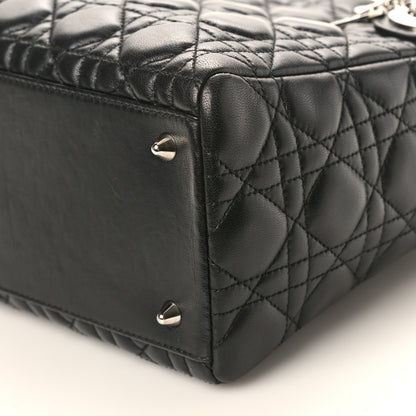 Christian Dior Lambskin Cannage Medium Lady Dior Black 10 of 12