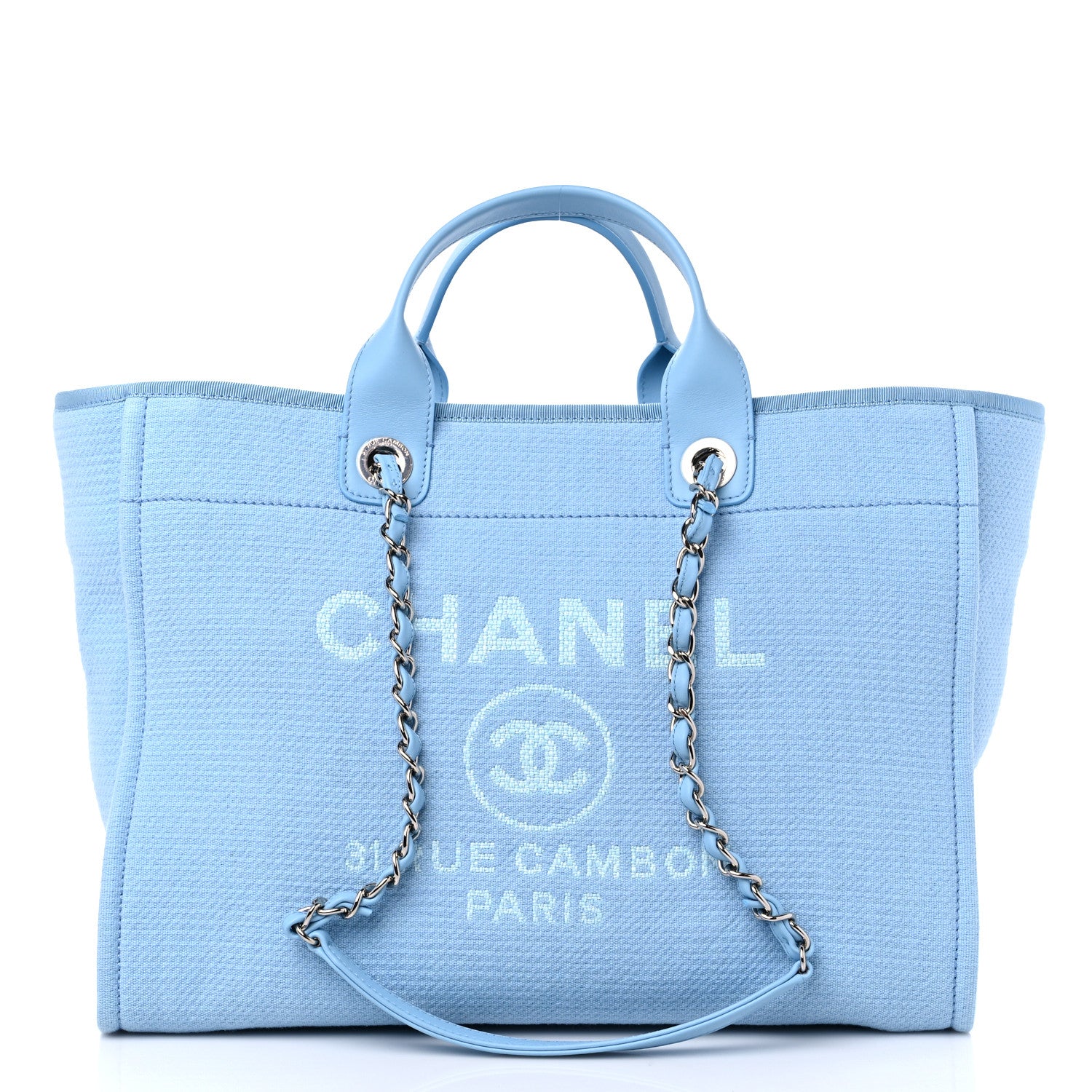 Chanel Mixed Fibers Medium Deauville Tote Light Blue 2 of 14