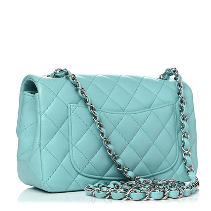 Chanel Lambskin Quilted Mini Rectangular Flap Light Blue 3 of 13