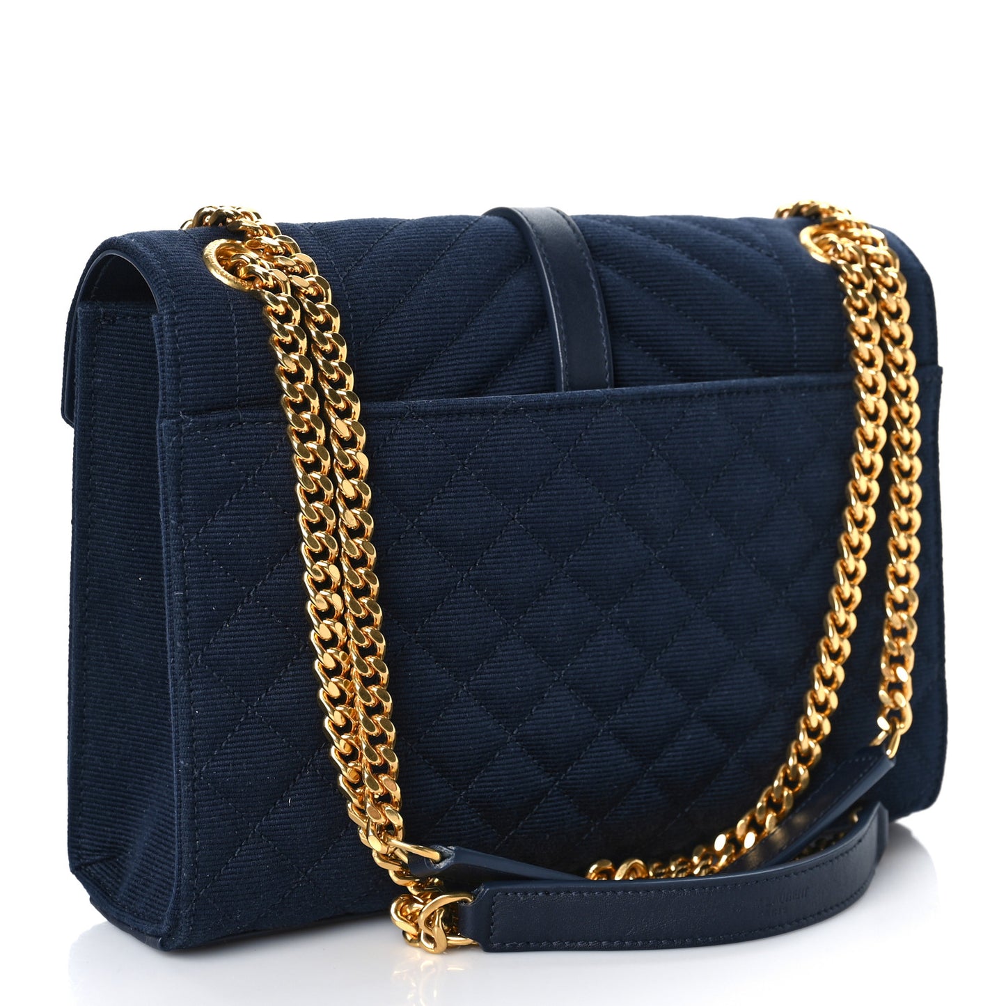 Canvas Calfskin Mixed Matelasse Triquilt Medium Monogram Satchel Deeply Blue