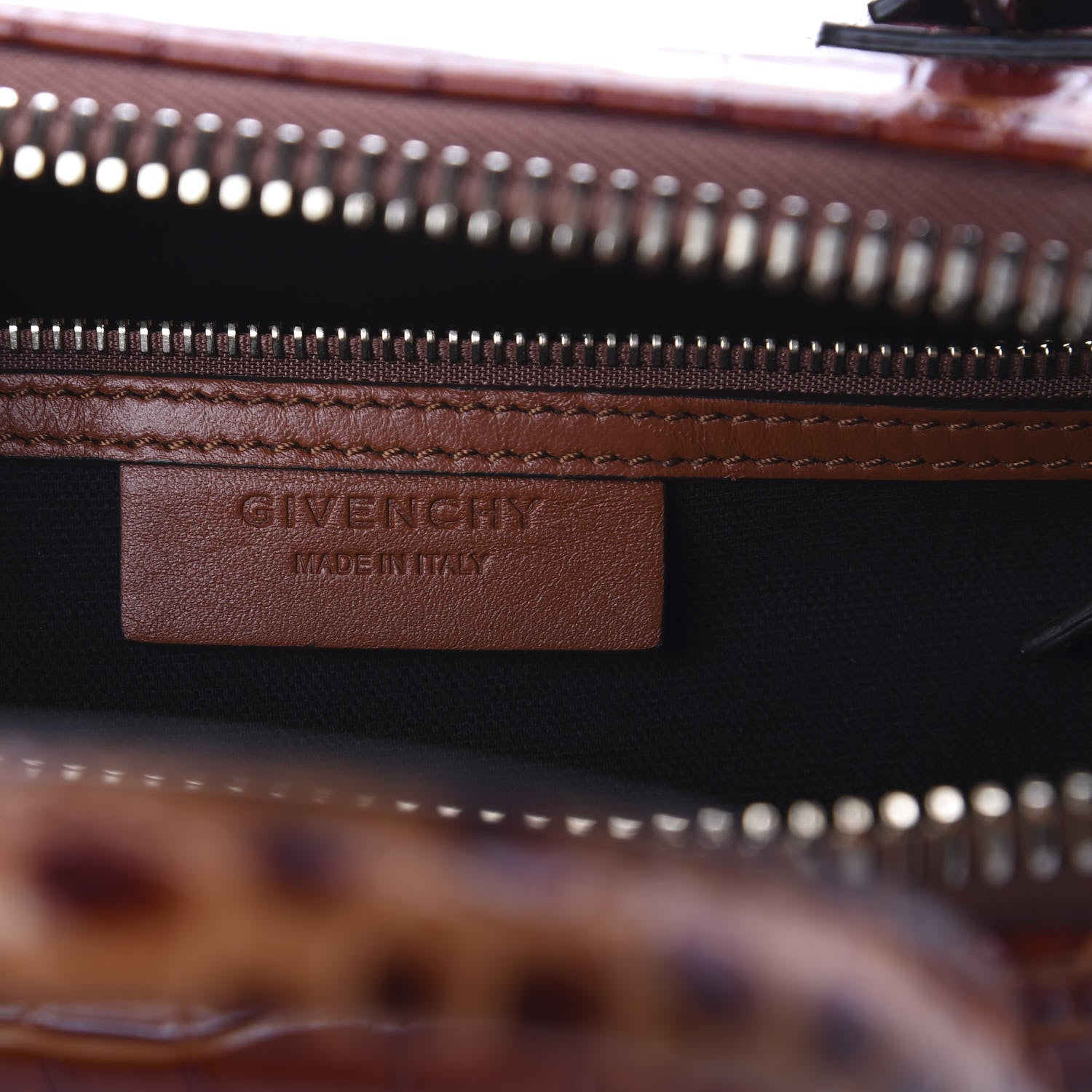 Givenchy Calfskin Crocodile Embossed Small Antigona Cognac 6 of 9